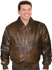 A22443 Airforce Military Type Bomber Leather Jacket