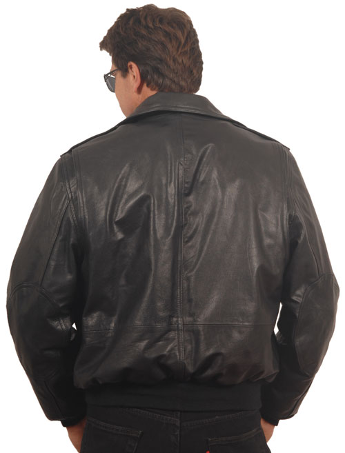 CP1 Goatskin Leather Commercial Pilot Bomber Jacket Back View