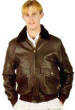 G1 Mens Navy Leather Jacket