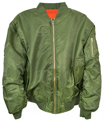 MA1 Green Nylon Military Pilot Specs Aviation Bomber Jacket