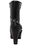 WB8546 Ladies Ride Tecs Leather Boots with Metal Studs and Ankle Strap Back View