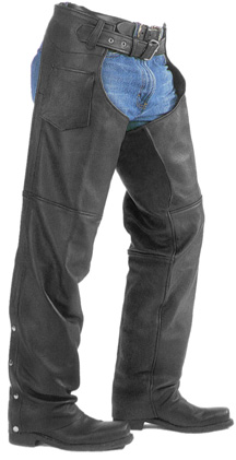 Mens Basic Motorcycle Leather Chaps