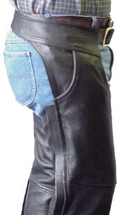 Leather Biker Chaps II Side