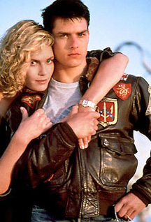 Tom Cruise from the Movie Top Gun wearing a G1 Bomber leather jacket