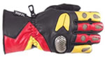 LEATHER RED & YELLOW GRECO GLOVES  SALE $26.95