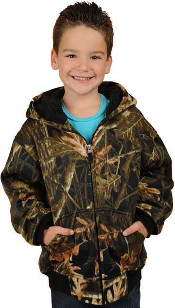 K1179 Boys and Girls Fleece Oak Tree Camouflage & Inner Sherpa Fur