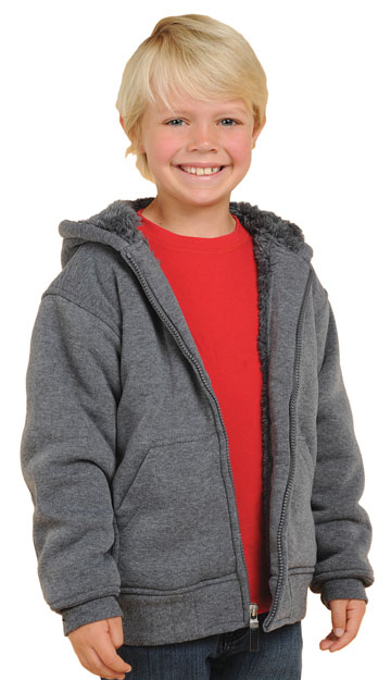 K1179 Boys and Girls Gray Fleece with Inner Sherpa Fur