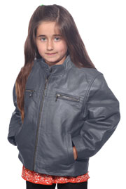 K518 Boys Gray Waist Jacket with Kosack Knit Collar and Epaulets