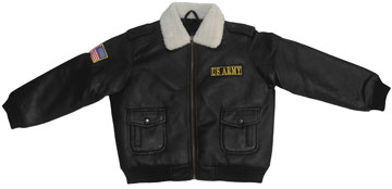 The Kids K25580 Aviation Bomber Jacket with Army Military Patches front view