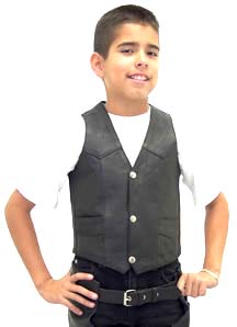 KV1018 KIDS LEATHER BIKER VEST SALES $22.95