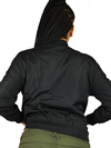 Ladies MA1 Nylon Bomber Jacket Front Pockets Back View
