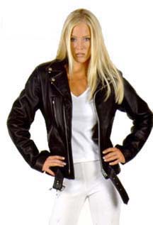 LADIES DAVIS LEATHER BIKER JACKET