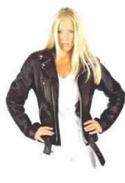 Ladies Davis  Ladies Leather Biker Jacket Made in the USA