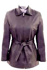 B11 LADIES BELTED LEATHER JACKET