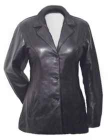 A707 Ladies Lambskin Leather Button Belt Jacket