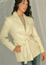 AW50 LADIES BELTED LEATHER JACKET