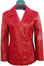 B6 Red Lambskin Double Breasted Design Blazer Jacket