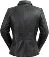 Click here for LB1091 Ladies Lambskin Short Zipper Jacket with Shirt Collar Back View