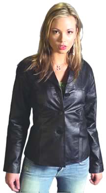 Style A21045 Ladies  Leather Blazer  -- San Diego Leather Jacket