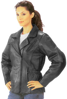 C553 Ladies 3 quarter Length Biker Jacket