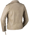 LC1082 Sand Cowhide Ladies Vintage Traditional Motorcycle Jacket with Half Belt Back View