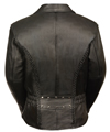 LC2710 Ladies Motorcycle Jacket with Braid Trim and Silver Hardware Back View