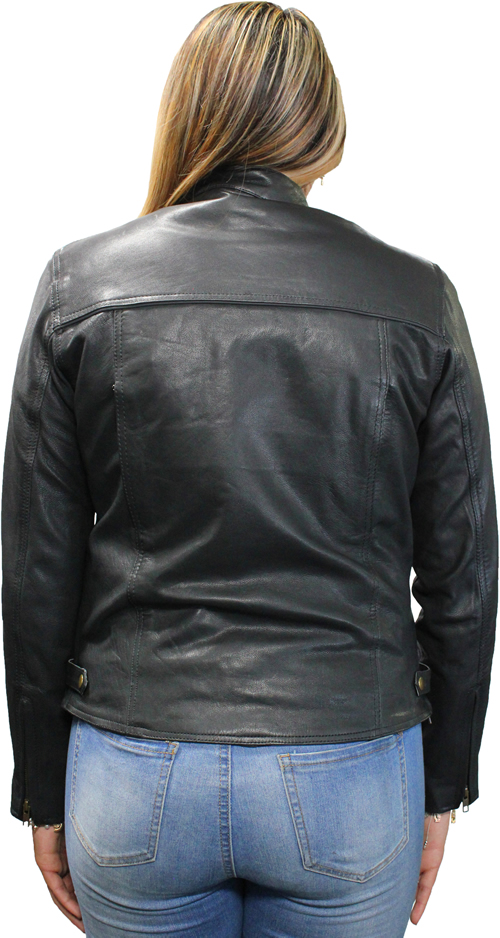 LC6557 Ladies Light Weight Leather Jacket with Mandarin Sport 