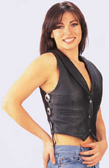 V383 Ladies Leather Vest