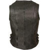 LV4510 Ladies Motorcycle Leather Vest Back View