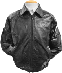 A28 Zig Zag Leather Bomber Jacket
