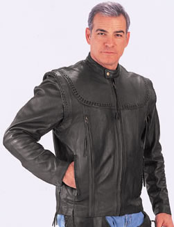 2030 Willie G. Leather Jacket  with Braid
