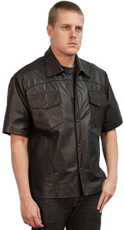 Mens Shirt 2 USA Made Leather Shirt