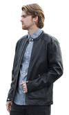 B2153 Mens Lambskin Leather Sport Waist Jacket  Side View