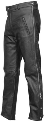 P2510 Cowhide Leather Motorcycle Zipper Pants Imported