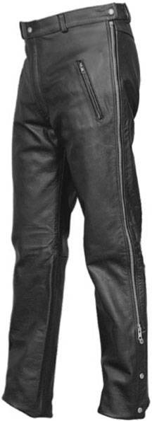 P2510 Mens Zipper Leather Pants with Elastic on Back