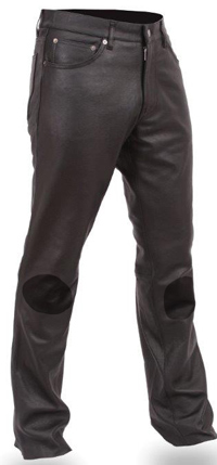 P819 Mens Leather Pants with Knee Reinforced Pads
