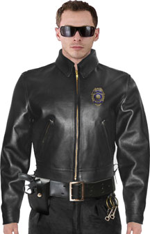 Police B Above The Gun Belt Patrol On Duty Biker Jacket