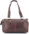 Click Here for the Purse - 9023 Leather Top Zipprer Double Strap Shoulder Bag Chestnut View