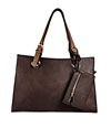 Click Here for the Purse A156 Double Strap Shoulder Bag Brown Front View
