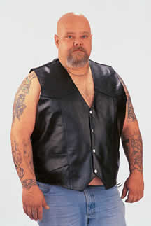 V101 BLACK LEATHER BIKER VEST SALE $45