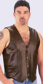 V110 Mens Retro Leather Vest