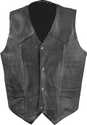 V1310 Mens Plain Leather Vest