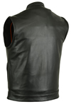 V188Z Men’s Leather Club Vest Back View