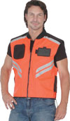 Orange Cordura Vest with Reflective Stripes