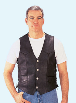 v111 LEATHER RETRO BROWN VEST WITH SIDE LACING SALE $79.95