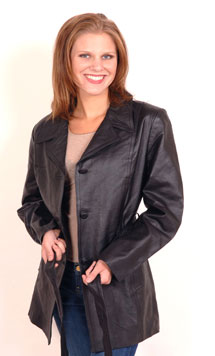 A38 LADIES BELTED LEATHER JACKET