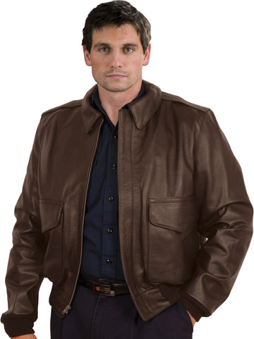 thumbnail interactive-video image 1 of Men's Air Force A2 Real Leather Pilot Bomber Jacket – Brown USAF Style Flight Jacket (XS-5XL) 1 of 3