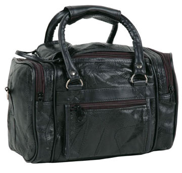 HS2011 Patchwork Leather 11 Inch Long Mini Travel Bag Click for Large View