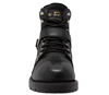 MB9143 Mens Ride Tecs Leather Lace Up Boots with Belt Buckle Strap and Side Zipper front View