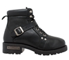 MB9143 Mens Ride Tecs Leather Lace Up Boots with Belt Buckle Strap and Side Zipper Side View